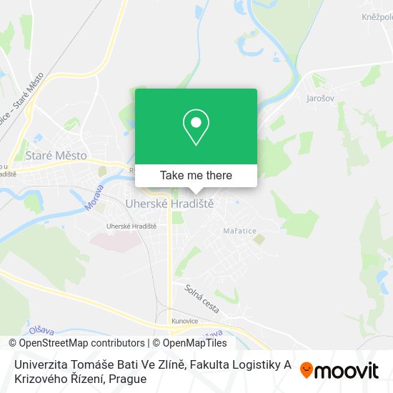 Univerzita Tomáše Bati Ve Zlíně, Fakulta Logistiky A Krizového Řízení map
