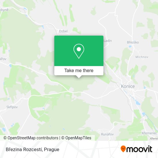 Březina Rozcestí map