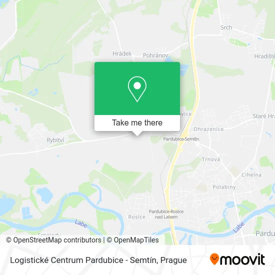 Карта Logistické Centrum Pardubice - Semtín