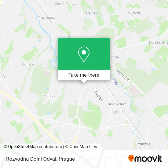 Rozvodna Dolní Odval map