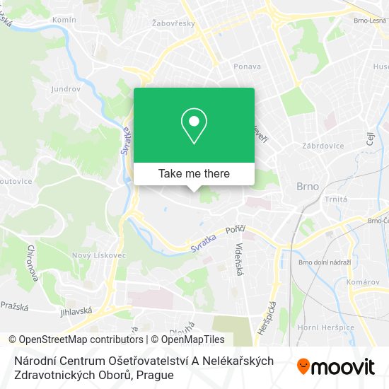 Národní Centrum Ošetřovatelství A Nelékařských Zdravotnických Oborů map