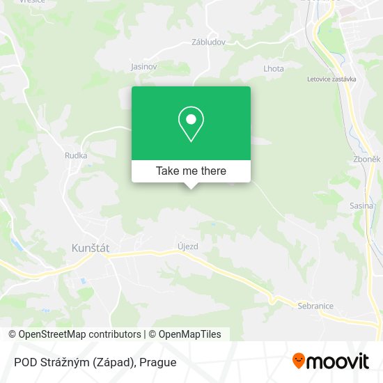Карта POD Strážným (Západ)