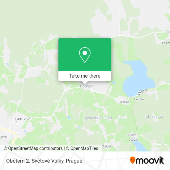 Obětem 2. Světové Války map