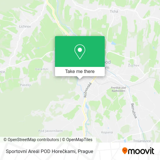 Карта Sportovní Areál POD Horečkami