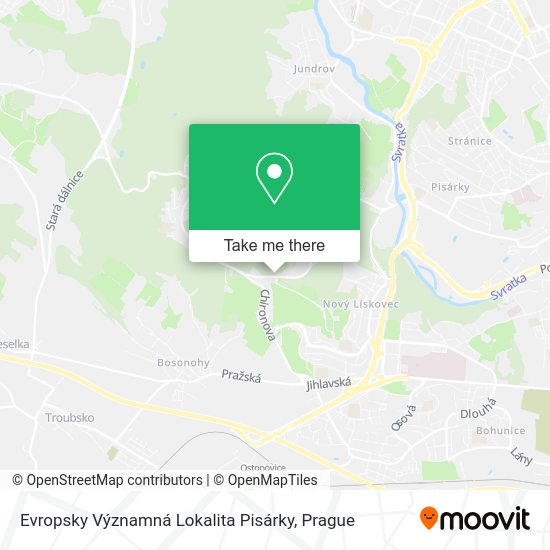 Evropsky Významná Lokalita Pisárky map