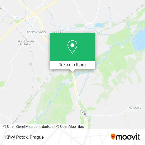 Křivý Potok map