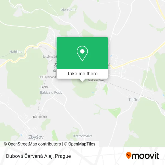 Карта Dubová Červená Alej
