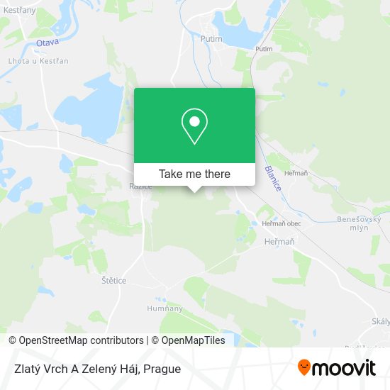Zlatý Vrch A Zelený Háj map
