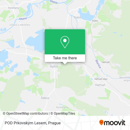 POD Prkovským Lesem map