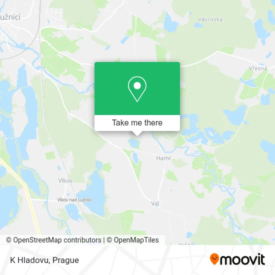 Карта K Hladovu