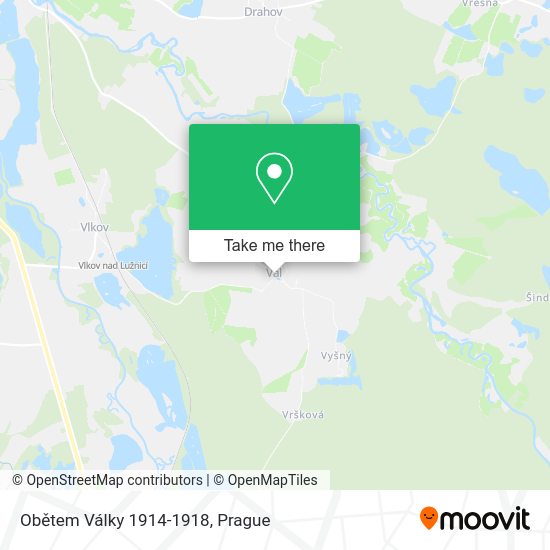 Obětem Války 1914-1918 map