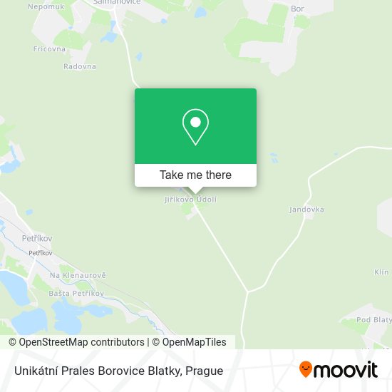 Unikátní Prales Borovice Blatky map