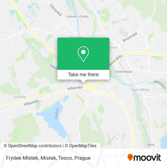 Frýdek-Místek, Místek, Tesco map