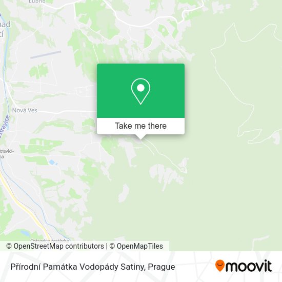 Přírodní Památka Vodopády Satiny map