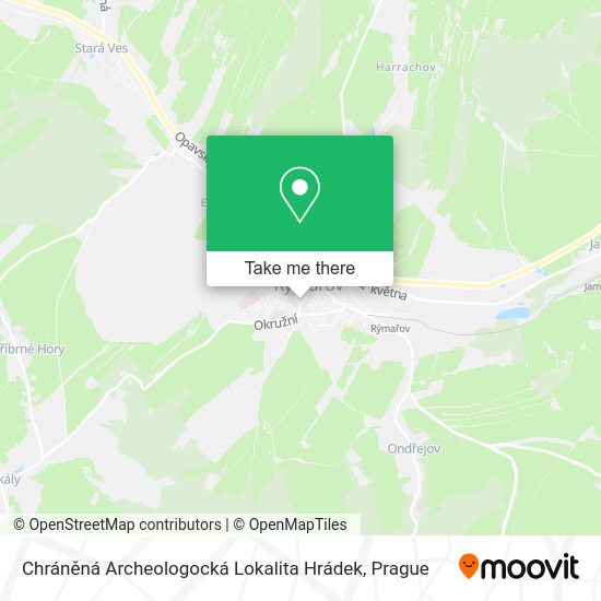 Chráněná Archeologocká Lokalita Hrádek map