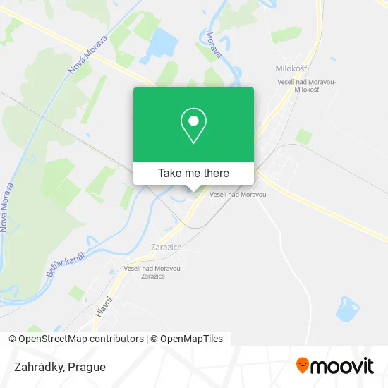 Zahrádky map