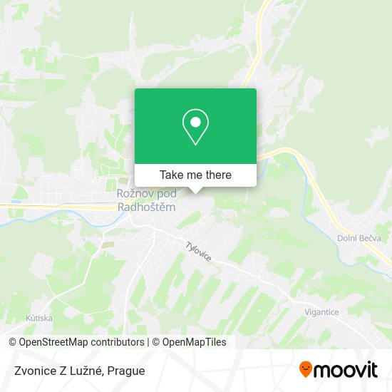 Zvonice Z Lužné map