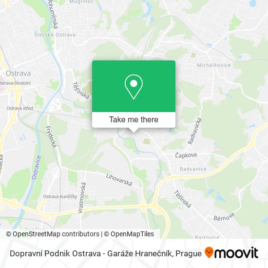 Dopravní Podnik Ostrava - Garáže Hranečník map