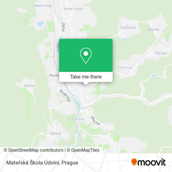 Mateřská Škola Údolní map