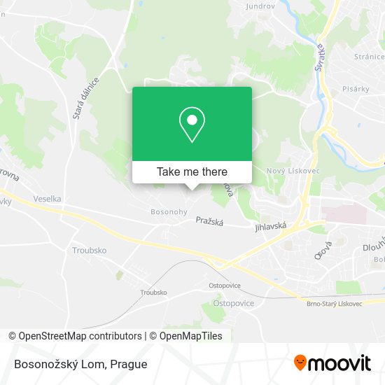 Bosonožský Lom map