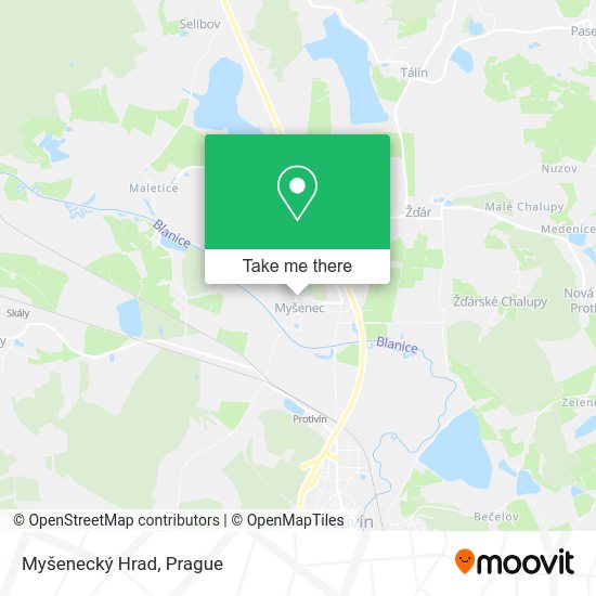 Myšenecký Hrad map