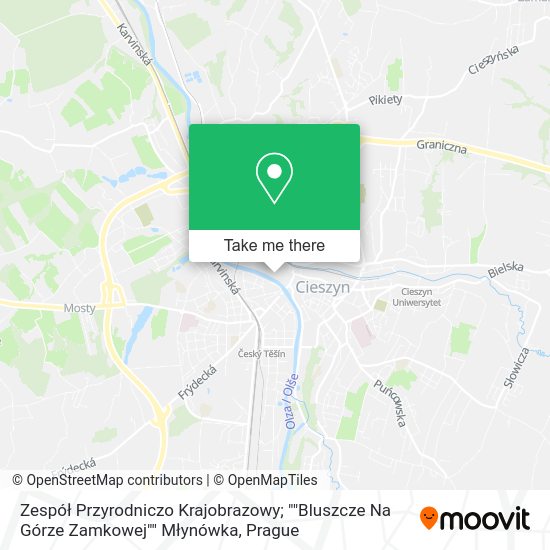 Zespół Przyrodniczo Krajobrazowy; ""Bluszcze Na Górze Zamkowej"" Młynówka map