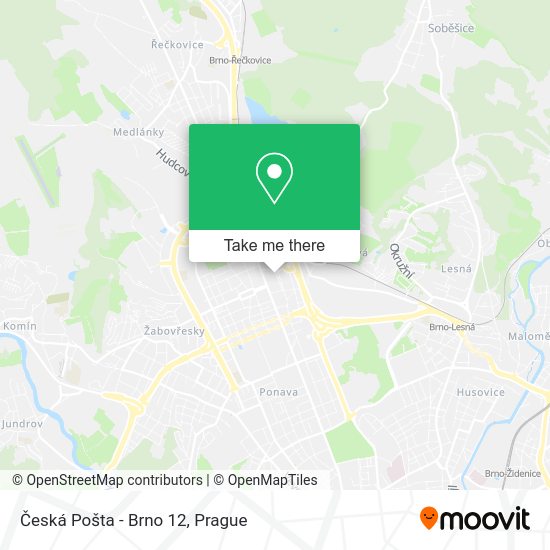 Česká Pošta - Brno 12 map
