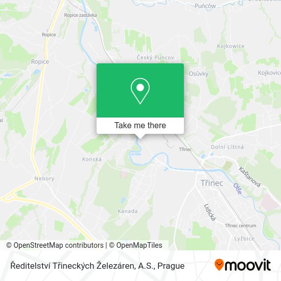Ředitelství Třineckých Železáren, A.S. map