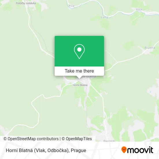 Карта Horní Blatná (Vlak, Odbočka)