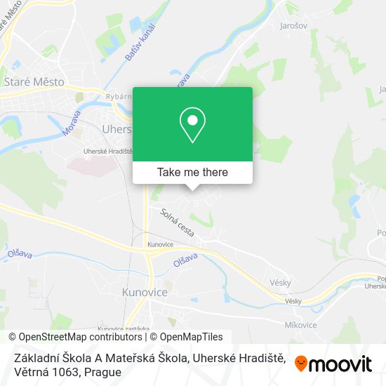 Základní Škola A Mateřská Škola, Uherské Hradiště, Větrná 1063 map