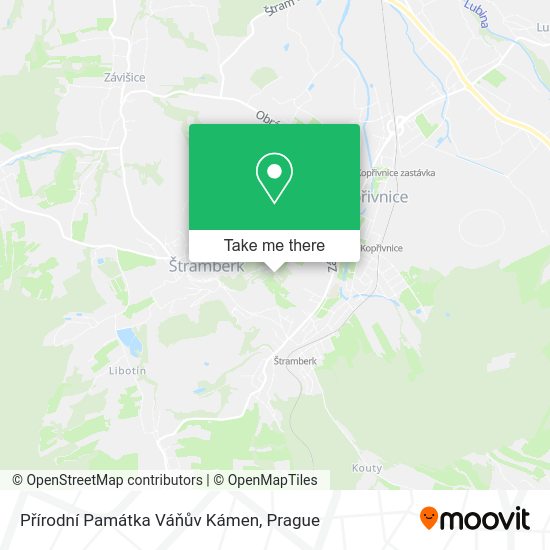 Přírodní Památka Váňův Kámen map