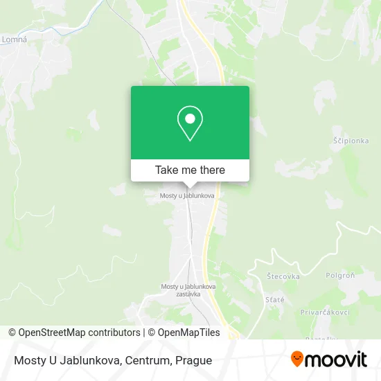 Карта Mosty U Jablunkova, Centrum