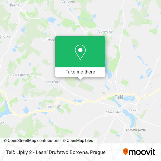 Telč Lipky 2 - Lesní Družstvo Borovná map