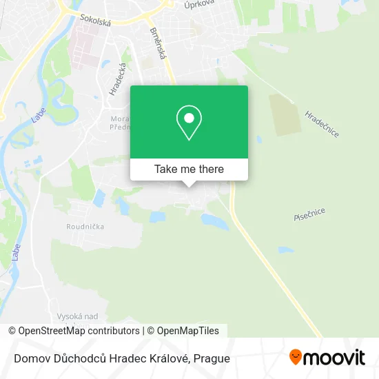 Карта Domov Důchodců Hradec Králové