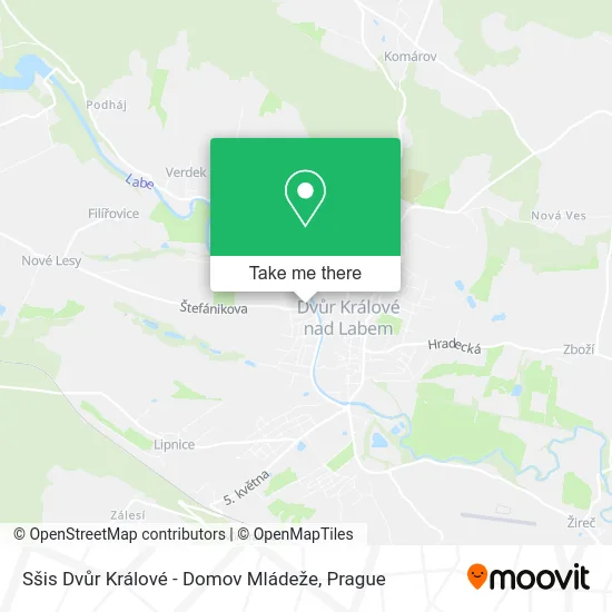 Карта Sšis Dvůr Králové - Domov Mládeže