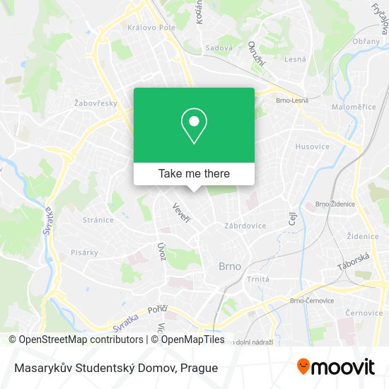 Masarykův Studentský Domov map