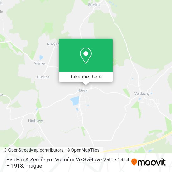 Padlým A Zemřelým Vojínům Ve Světové Válce 1914 – 1918 map