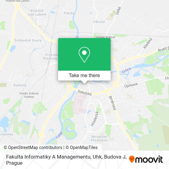 Карта Fakulta Informatiky A Managementu, Uhk, Budova J