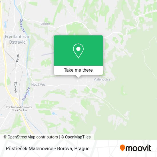 Přístřešek Malenovice - Borová map