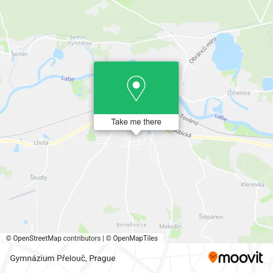 Карта Gymnázium Přelouč