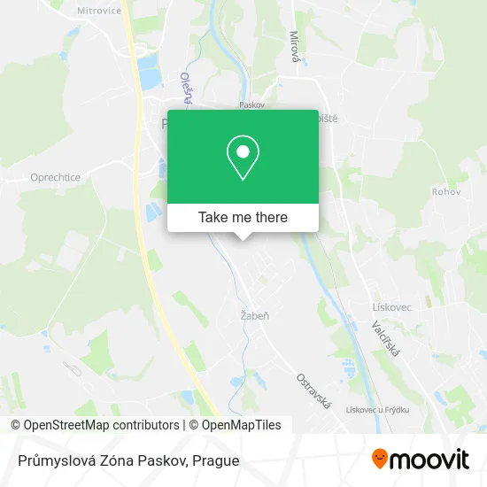 Карта Průmyslová Zóna Paskov