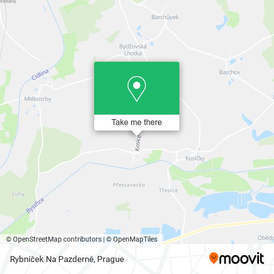 Rybníček Na Pazderně map
