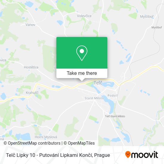 Telč Lipky 10 - Putování Lipkami Končí map