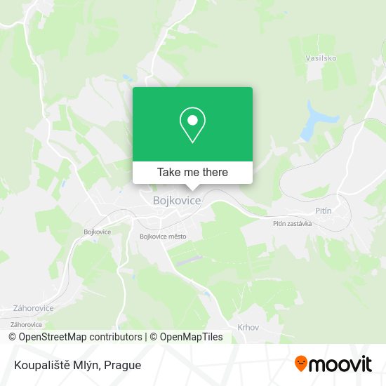 Koupaliště Mlýn map