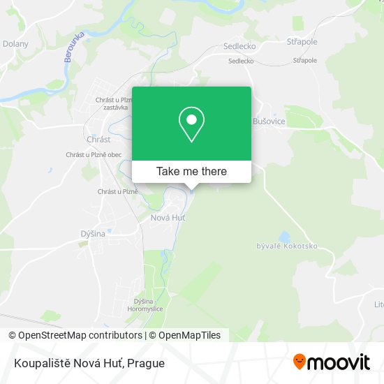 Koupaliště Nová Huť map