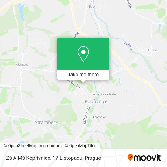 Zš A Mš Kopřivnice, 17.Listopadu map