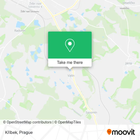 Kříbek map