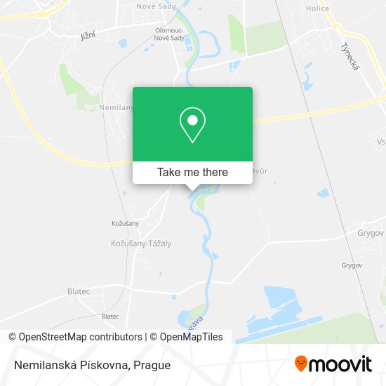 Nemilanská Pískovna map