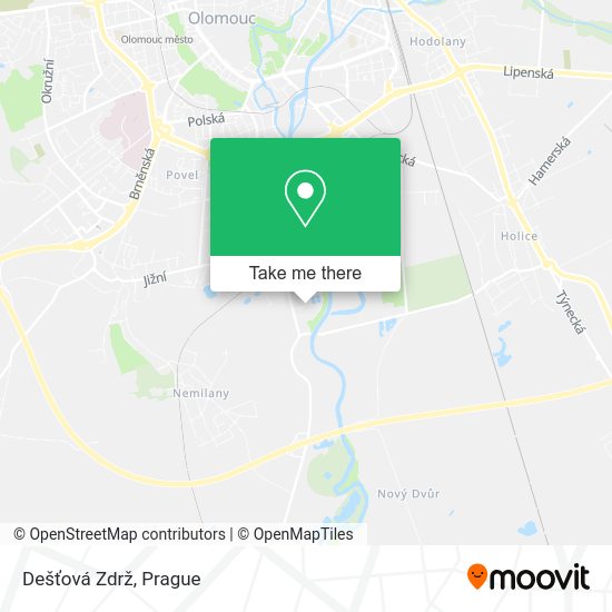 Dešťová Zdrž map