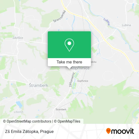 Карта Zš Emila Zátopka